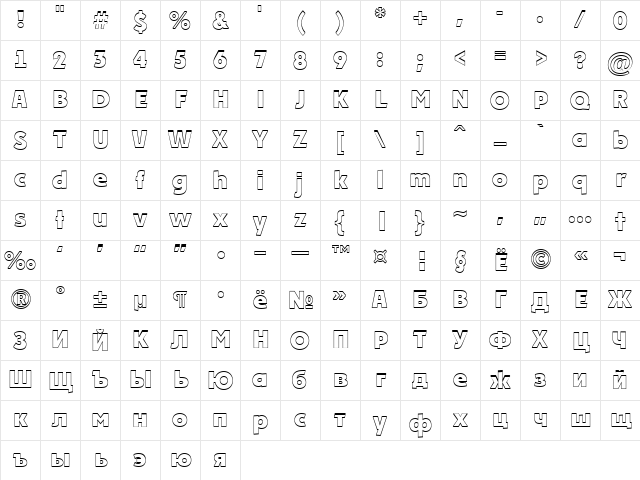 a_PlakatCmplSh ExtraBold Character Map