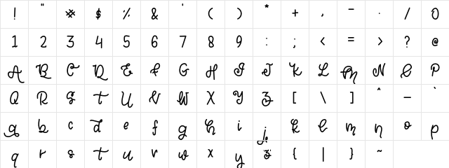 Hamidah Regular Character Map