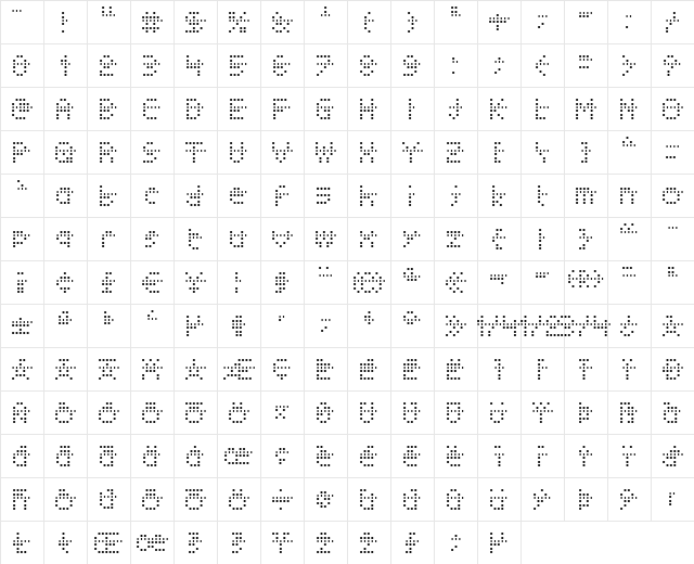 Papertape Regular Character Map Papertape Regular Character Map