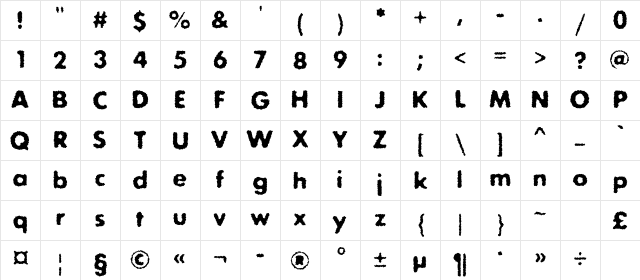 ExposureCTwoRough Regular Character Map ExposureCTwoRough Regular Character Map