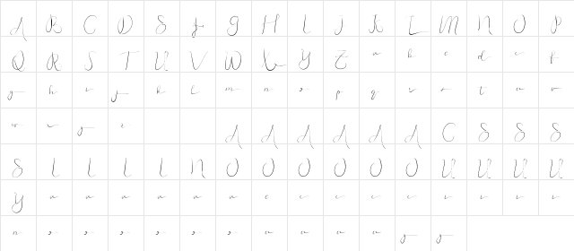 Ghaniya Holmy Demo Regular Character Map