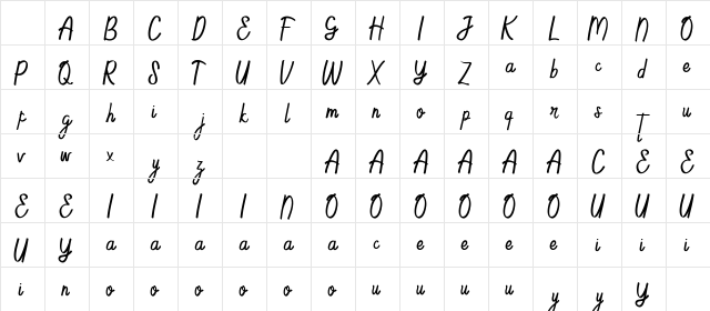 Chameetademo Regular Character Map Chameetademo Regular Character Map