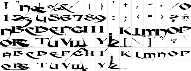 LHFCrouchingTiger Regular Character Map LHFCrouchingTiger Regular Character Map