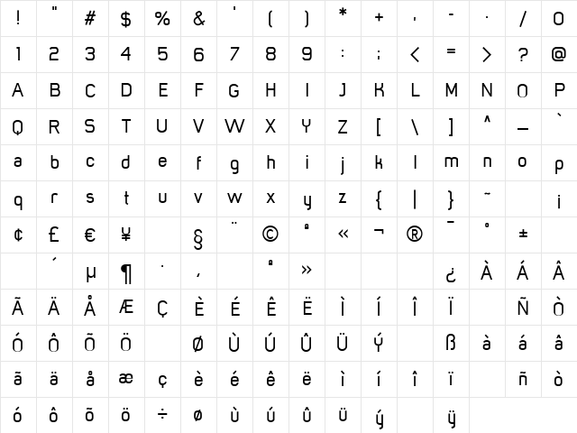 Mister Giacco Medium Regular Character Map