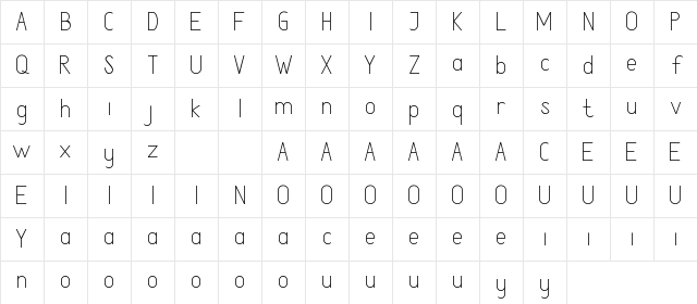 Atthia Demo Sanserif Regular Character Map Atthia Demo Sanserif Regular Character Map