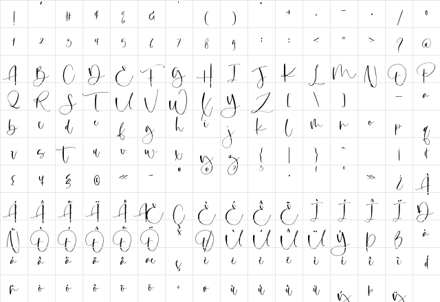 Margenta Regular Character Map Margenta Regular Character Map