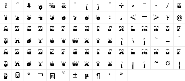 a_CityNovaTitulB&W Bold Character Map a_CityNovaTitulB&W Bold Character Map