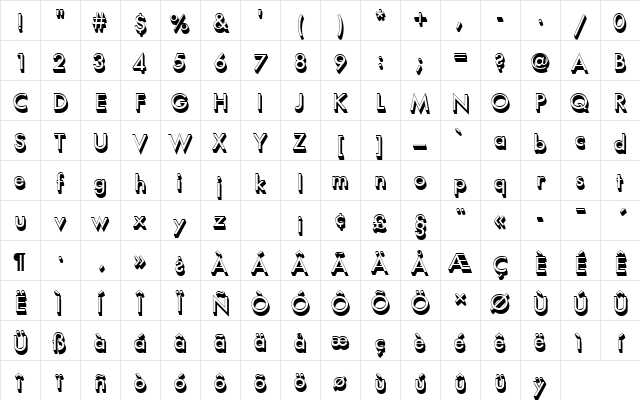 FuturaTMedSh1 Regular Character Map FuturaTMedSh1 Regular Character Map
