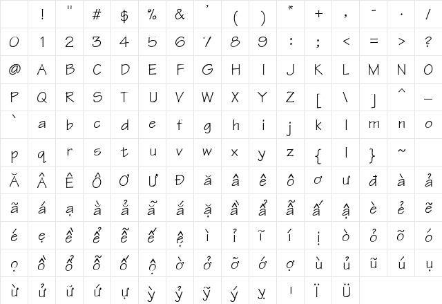 .VnTeknical Regular Character Map