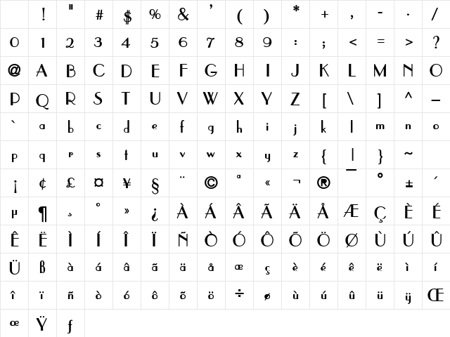 Paris Bold Character Map Paris Bold Character Map