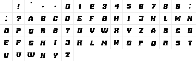 Ana Grunged Italic Character Map Ana Grunged Italic Character Map