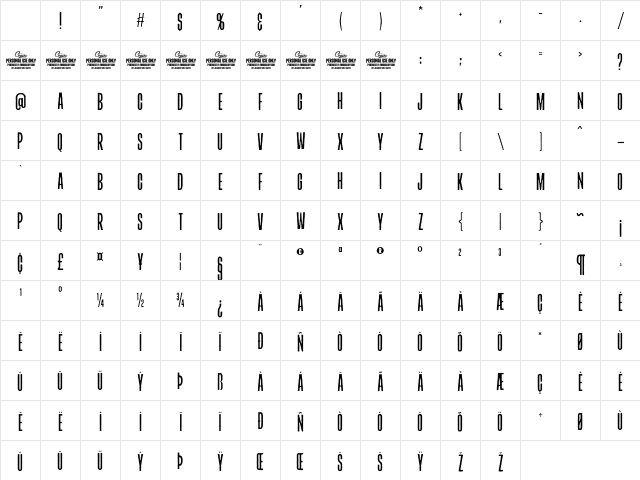 TCHeadlinerPrint-Cond Regular Character Map TCHeadlinerPrint-Cond Regular Character Map