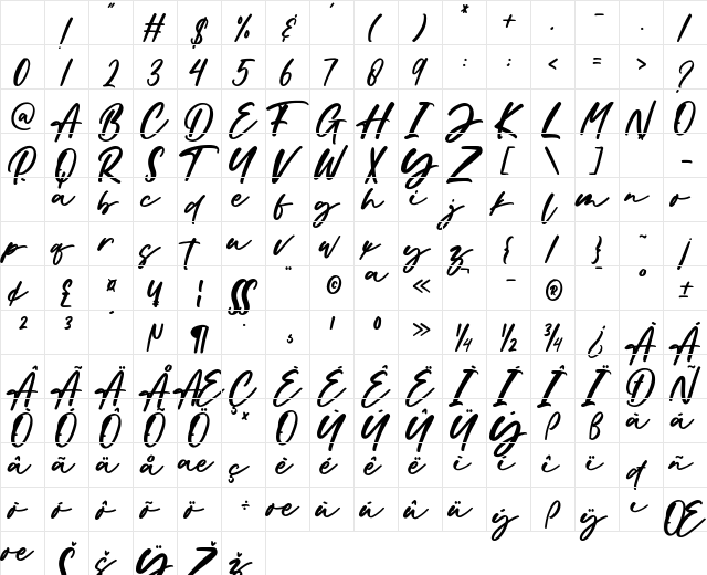 Parisian Packaging Regular Character Map Parisian Packaging Regular Character Map