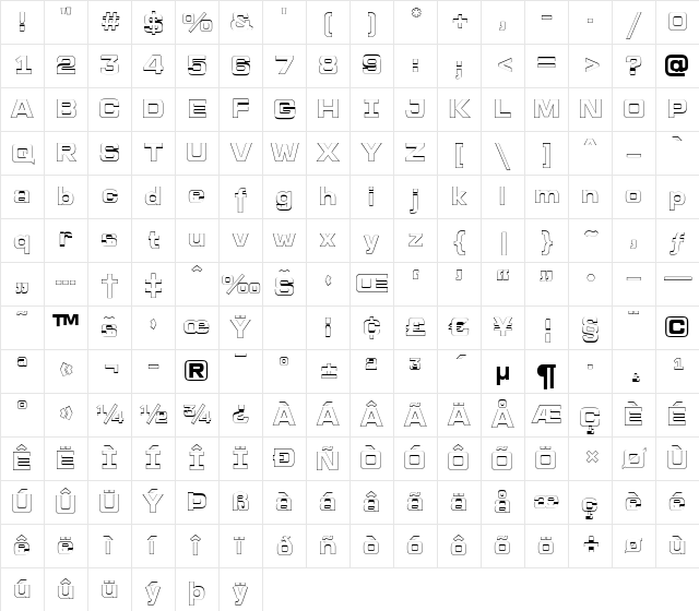 a_LineaSansOtl Bold Character Map