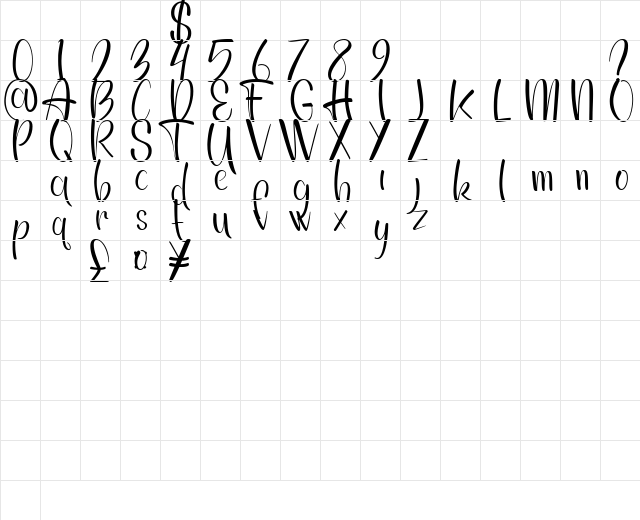 Captain David Portland DEMO Regular Character Map