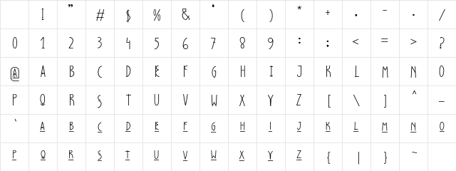 PapaKilo Light Character Map PapaKilo Light Character Map