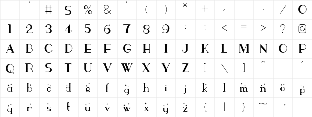 ParismatchBright Regular Character Map ParismatchBright Regular Character Map