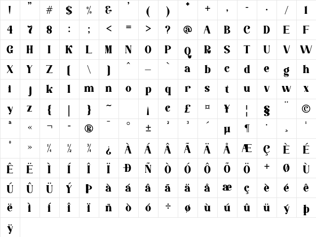 La Lemonti Regular Character Map