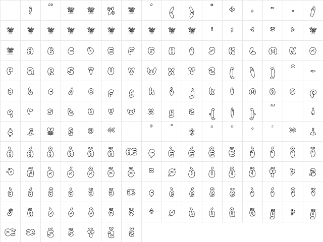 Graffiti Line Regular Character Map
