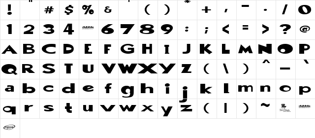 Dabble Combo Regular Character Map