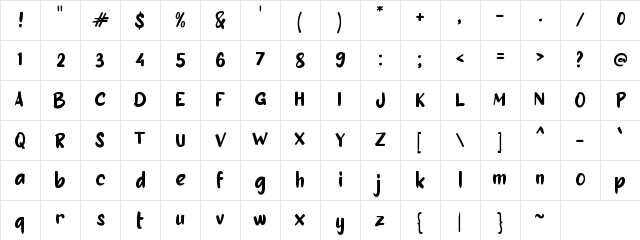 b Beshary Regular Character Map