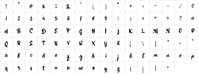 a Arus Balik Regular Character Map