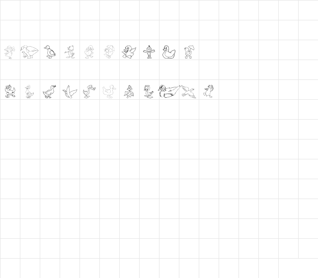 AEZ here ducky, ducky AEZ here ducky, ducky Character Map
