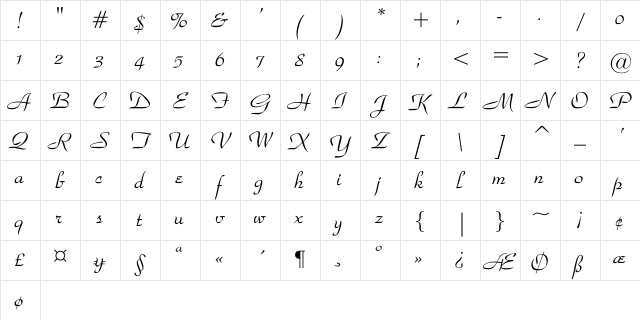 Park-Avenue-Ro Regular Character Map