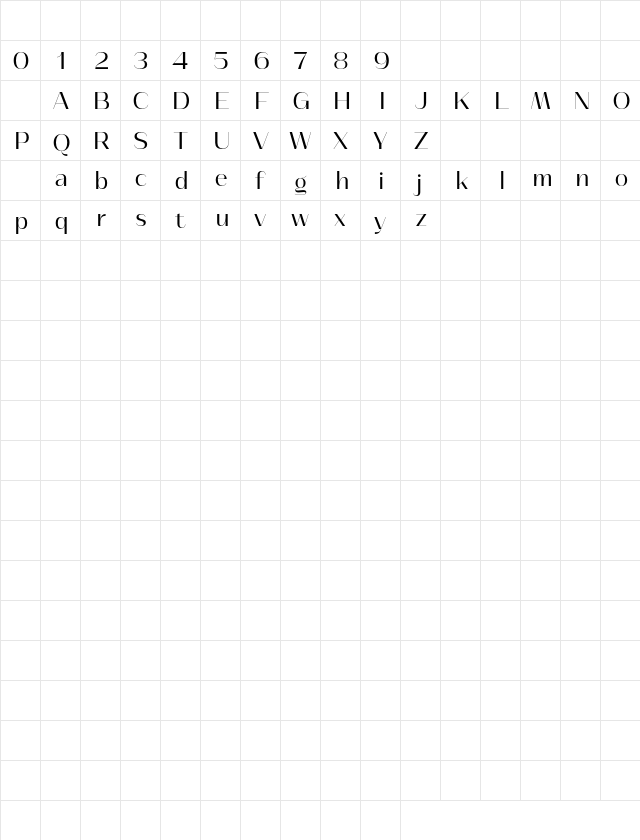 Athisthan Trial Regular Character Map