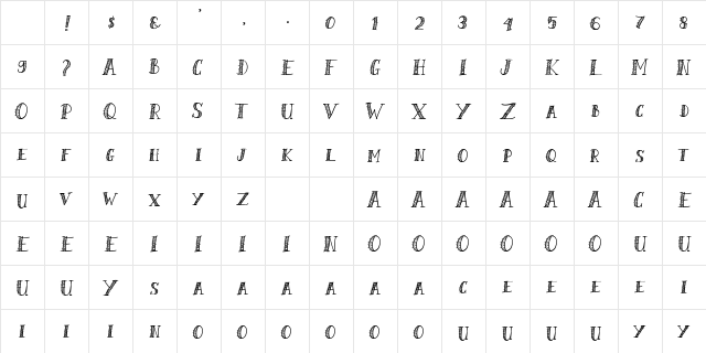 Shalmone Hunter Regular Character Map Shalmone Hunter Regular Character Map