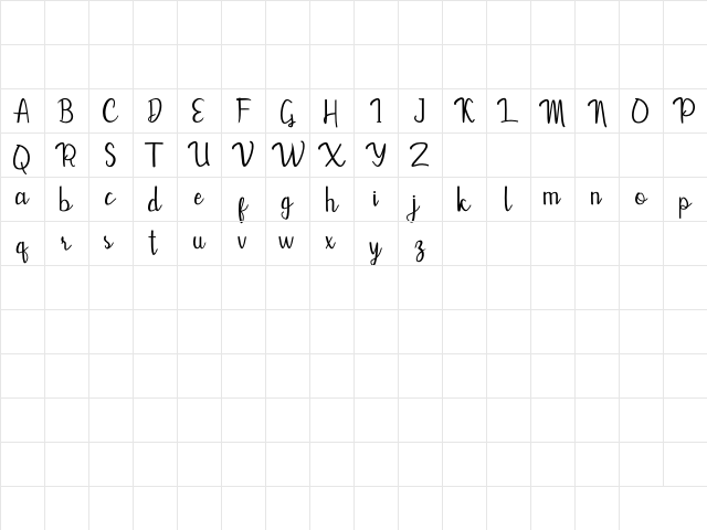 Mevally Regular Character Map Mevally Regular Character Map