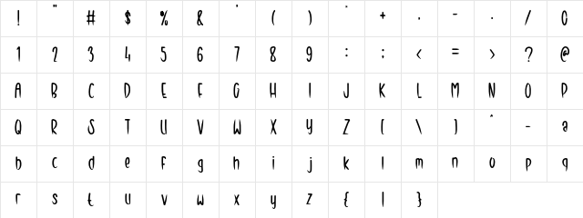 Baby Boy Regular Character Map
