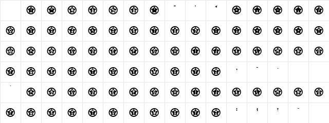 Weary Black Regular Character Map Weary Black Regular Character Map