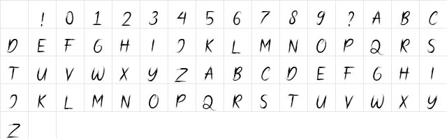 Bad Hunter Brush Regular Character Map