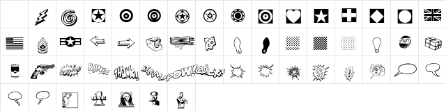 P22PopArt Regular Character Map