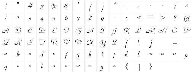 Snooty Regular Character Map