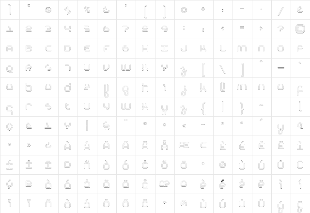 Basis MediumOutline Character Map