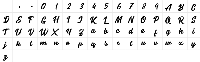 Seact Clean Regular Character Map