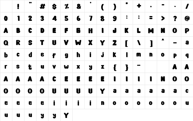 AKIKA Regular Character Map AKIKA Regular Character Map