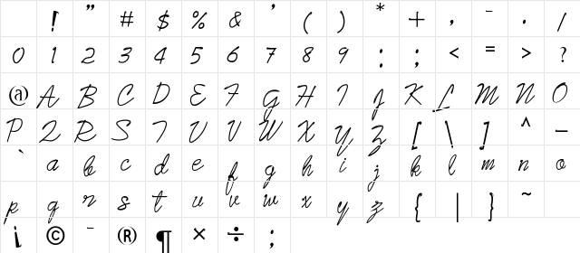 Yaeba Regular Character Map Yaeba Regular Character Map