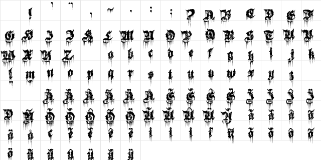Burn The Witch Regular Character Map Burn The Witch Regular Character Map