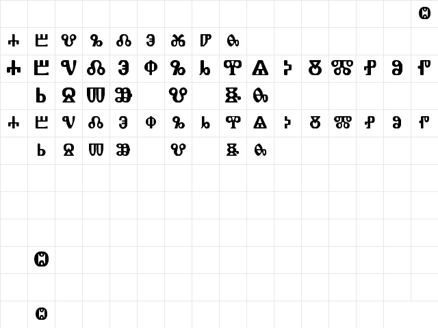 g?agolica Regular Character Map