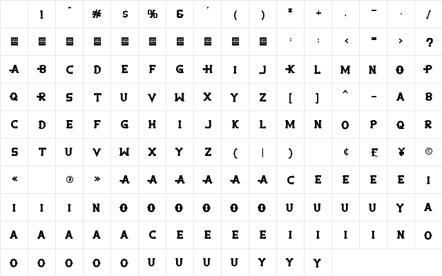 Night Hunt Demo Regular Character Map Night Hunt Demo Regular Character Map
