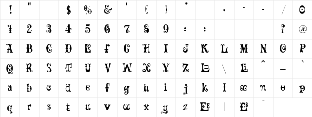 360 LT Regular Character Map