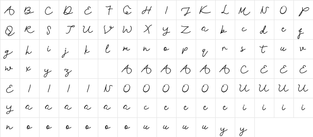 Breezy Bolton DEMO Regular Character Map Breezy Bolton DEMO Regular Character Map