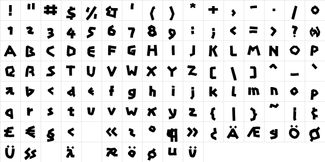 Papercuts Regular Character Map