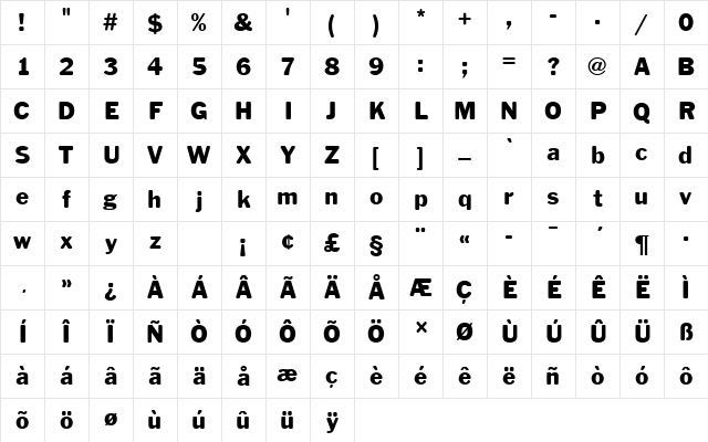FranklinGotTRegRo1 Regular Character Map FranklinGotTRegRo1 Regular Character Map