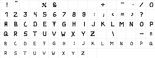 Parts Regular Character Map