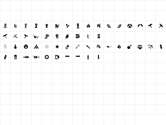 P22 Futurismo Extras Regular Character Map