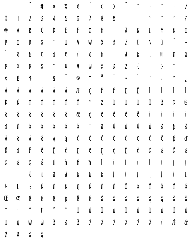 Delight Love Regular Character Map Delight Love Regular Character Map